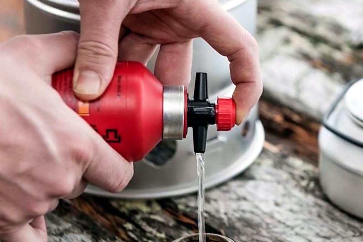 Trangia fuel bottle with pour spout
