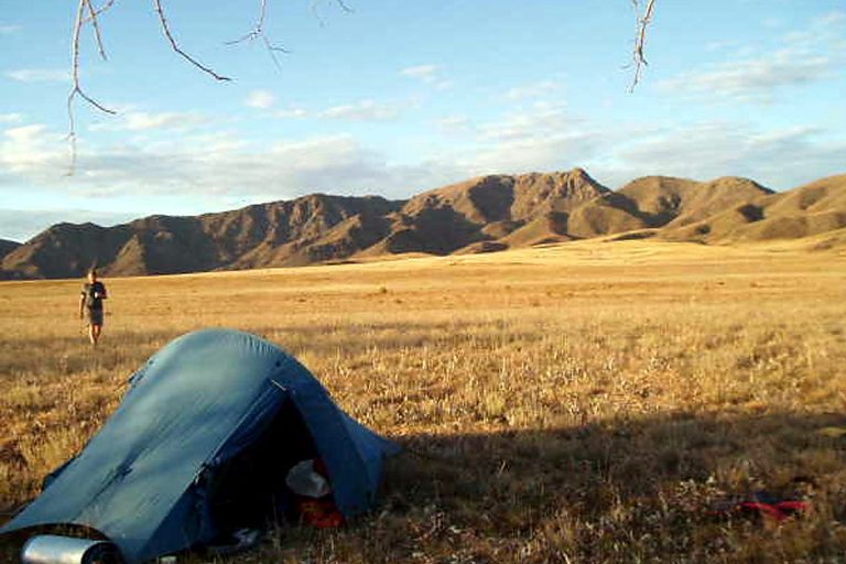 iShadow tent pitched at dusk